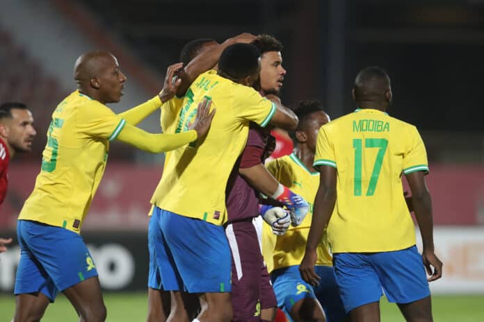 Mamelodi Sundowns vs Al Ahly lineups, H2H & best odds - African Football League Mamelodi Sundowns players celebrating a goal
