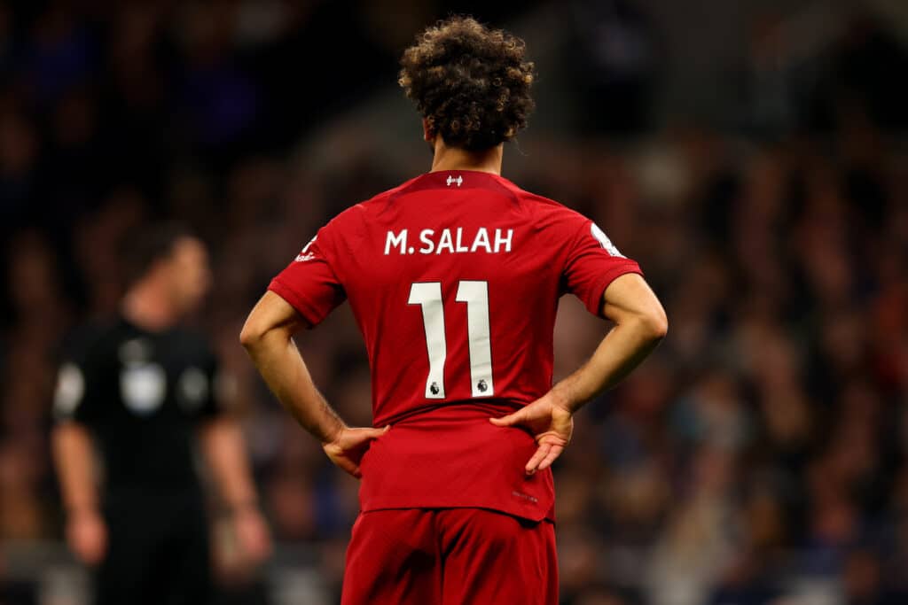 African stars who shone bright in Tottenham vs Liverpool encounters 1 Mohamed Salah of Liverpool against Tottenham