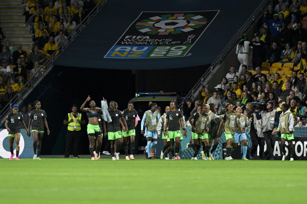 NFF announces Super Falcons squad for 2024 Women's AFCON Qualifications 1 Nigeria celebrate the goal from Asisat Oshoala