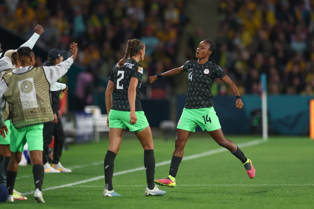 Five things we learnt from Super Falcons' win over Australia 1 Super Falcons players celebrate after scoring