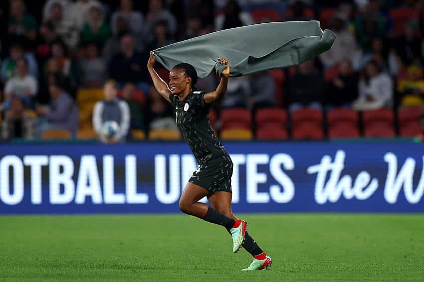 ₦46m EACH - Super Falcons squad bonus for making Round of 16 1 Super Falcons squad member Oluwatosin Demehin celebrates qualification