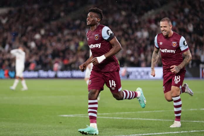 West Ham vs Sheffield United: Mohammed Kudus of West Ham United celebrates his teams first goal